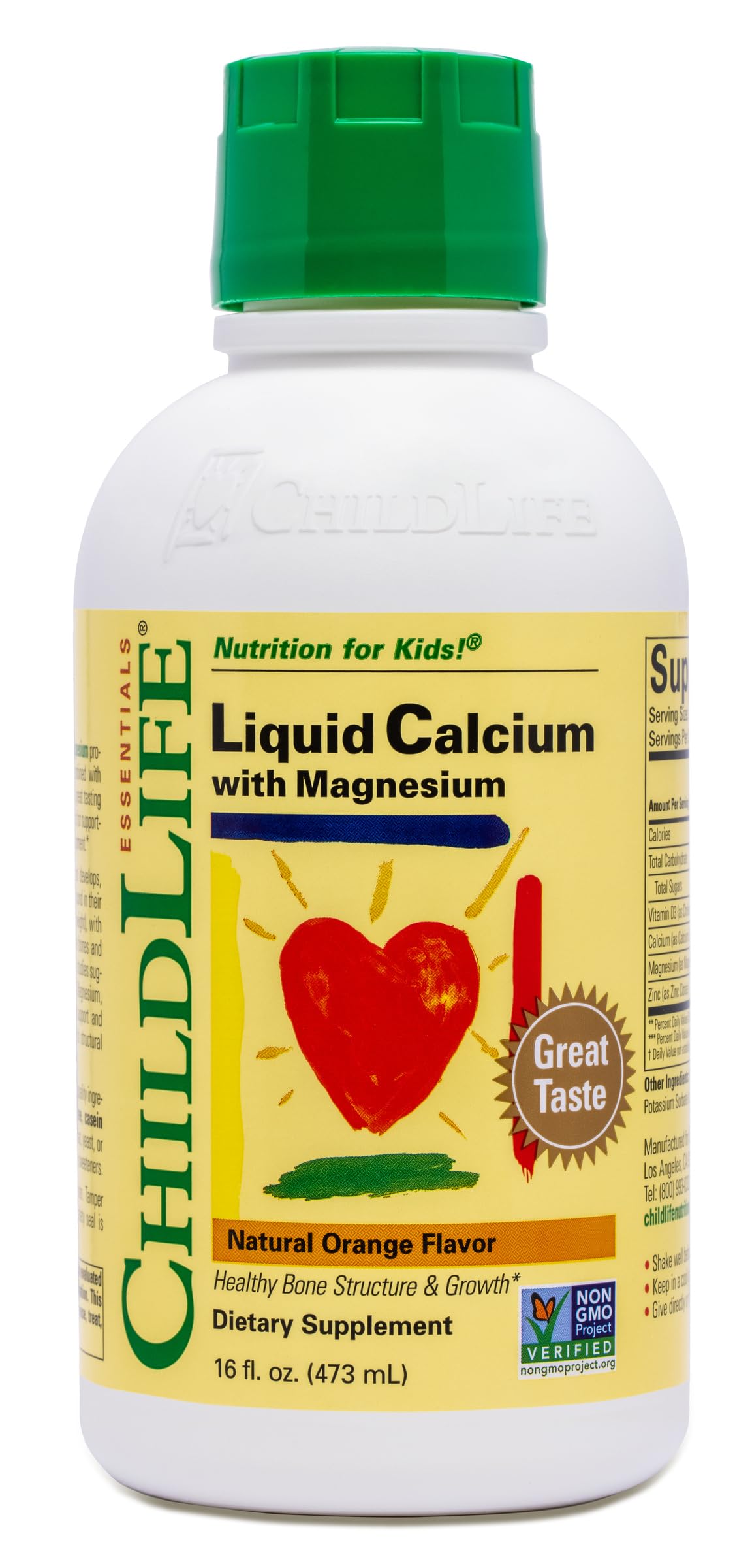 Complément alimentaire calcium liquide CHILDLIFE ESSENTIALS 475 ml vue de face