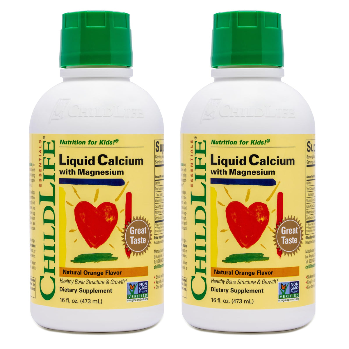 Complément alimentaire calcium liquide pour enfants CHILDLIFE ESSENTIALS, bouteille de 16 fl Oz