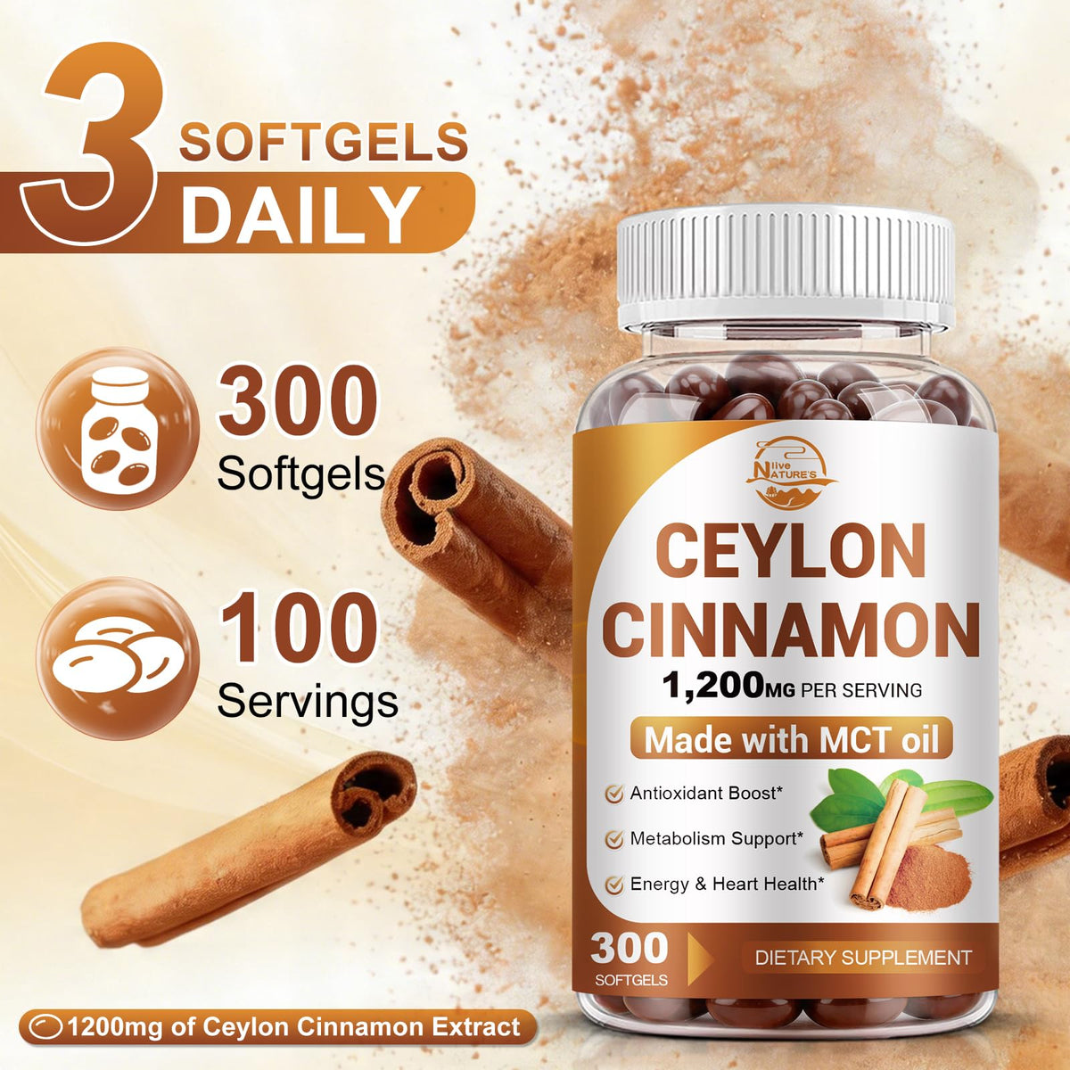 Complément alimentaire cannelle de Ceylan en gélules Nature's live