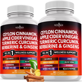 Complément alimentaire Ceylan NEW AGE 120 capsules, vue de face