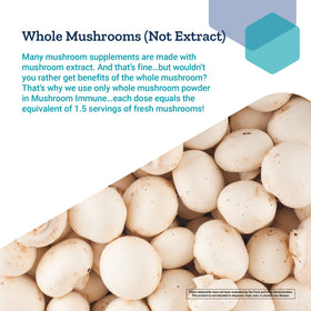 Complément alimentaire Champignon Life Extension avec champignons en arrière-plan
