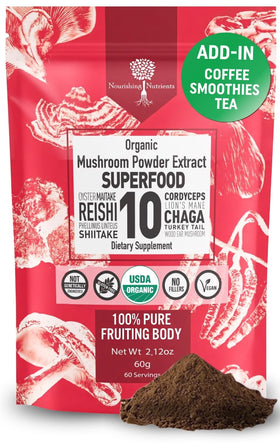 Complément Alimentaire Champignons 10 en 1 Nourishing Nutrients 60g vue avant