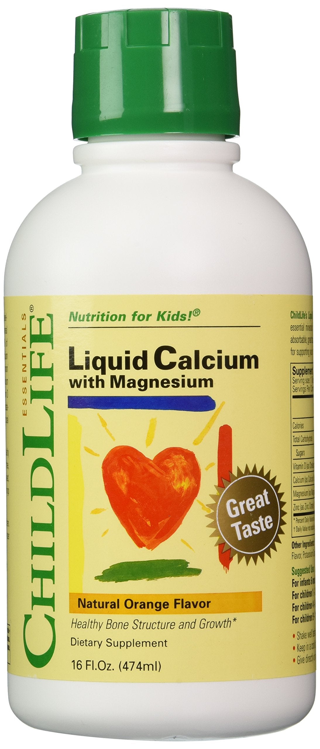 Complément alimentaire CHILDLIFE ESSENTIALS Calcium 16 fl Oz avec cuillère doseuse