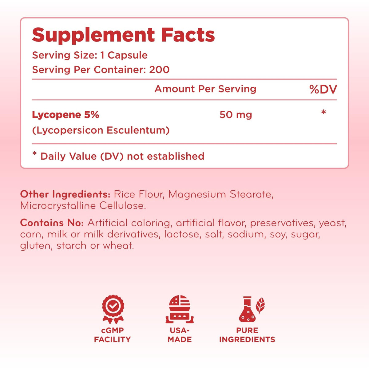 Complément alimentaire Clear Formulas Lycopène 50mg avec un verre d'eau