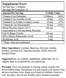 Complément alimentaire Complexe de Placenta de Mouton Nu-Health emballage