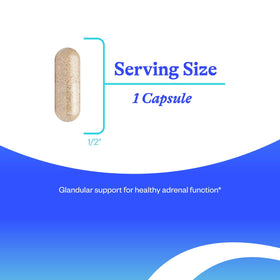 Complément Alimentaire Cortex Surrénal Seeking Health 50 mg - 60 Capsules sur fond blanc