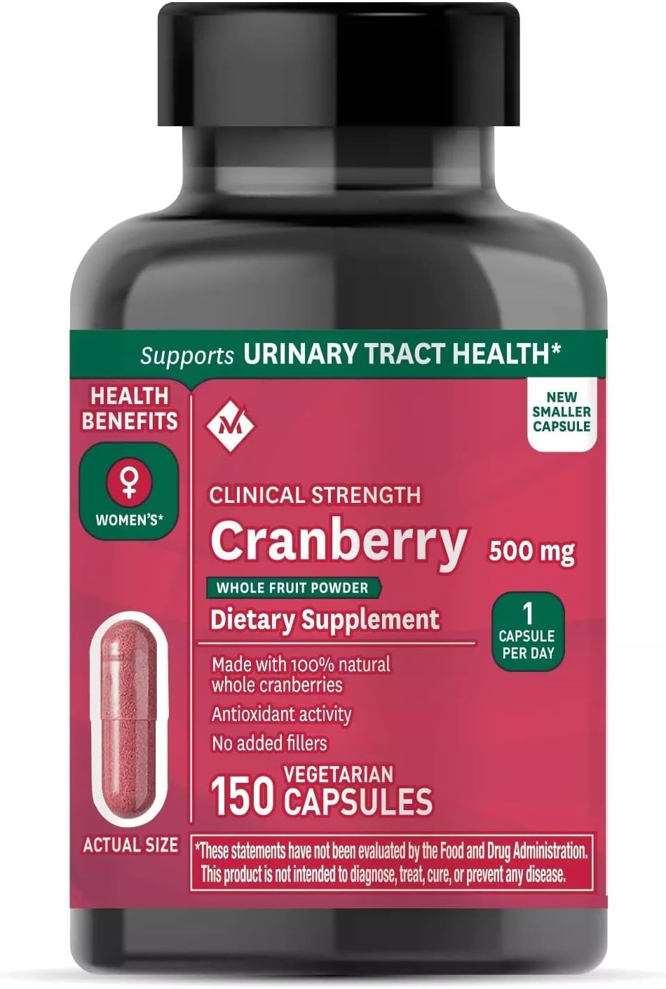 Complément alimentaire Cranberry 500mg 150 capsules vue de face