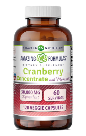 Complément alimentaire Cranberry 600 mg avec Vitamine C, flacon avant