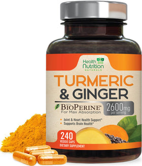 Complément Alimentaire Curcuma 2200mg de Health Nutrition Naturals - vue avant