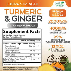 Complément Alimentaire Curcuma 2200mg - étiquette avec ingrédients