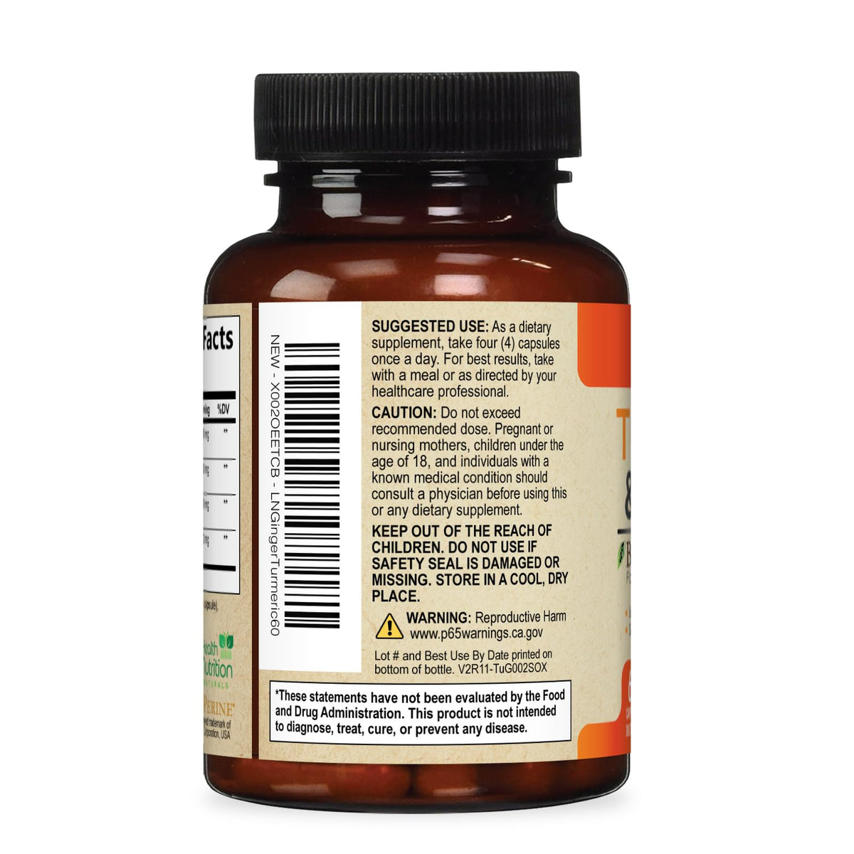 Complément alimentaire Curcuma 2200mg, vue de l'arrière