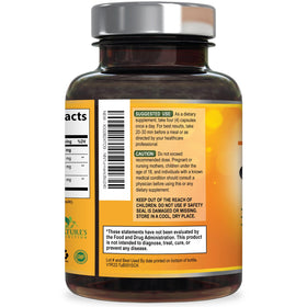 Complément alimentaire Curcuma Bio, flacon ouvert avec capsules