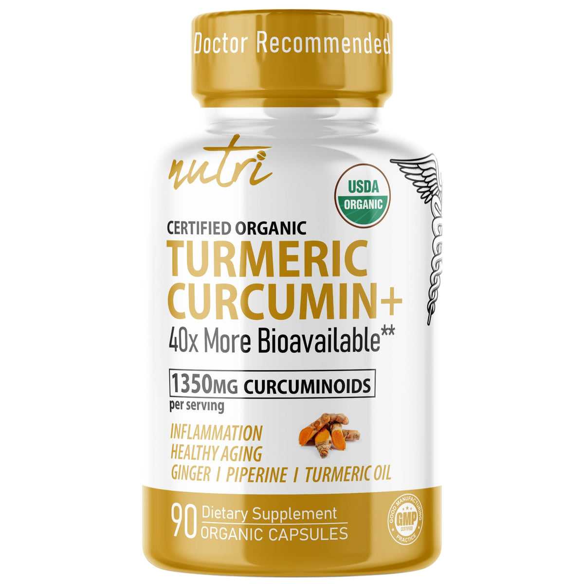 Complément alimentaire Curcuma Curcumin 1425mg de Nature's Fusions, vue avant