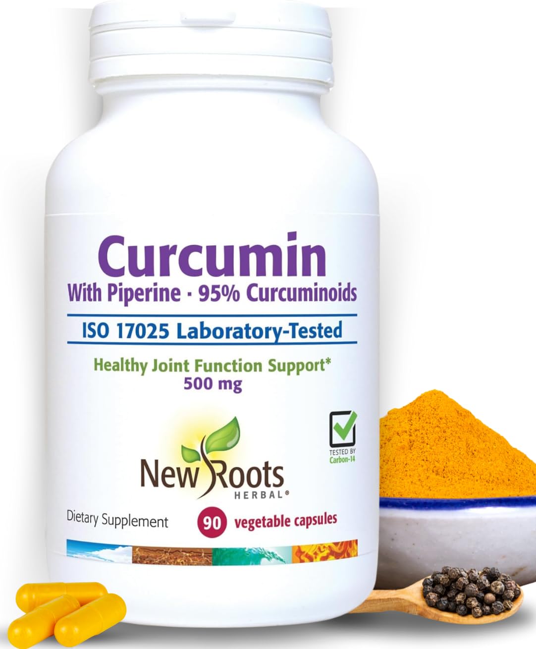 Complément alimentaire Curcuma Curcumine NEW ROOTS HERBAL 90 capsules végétales