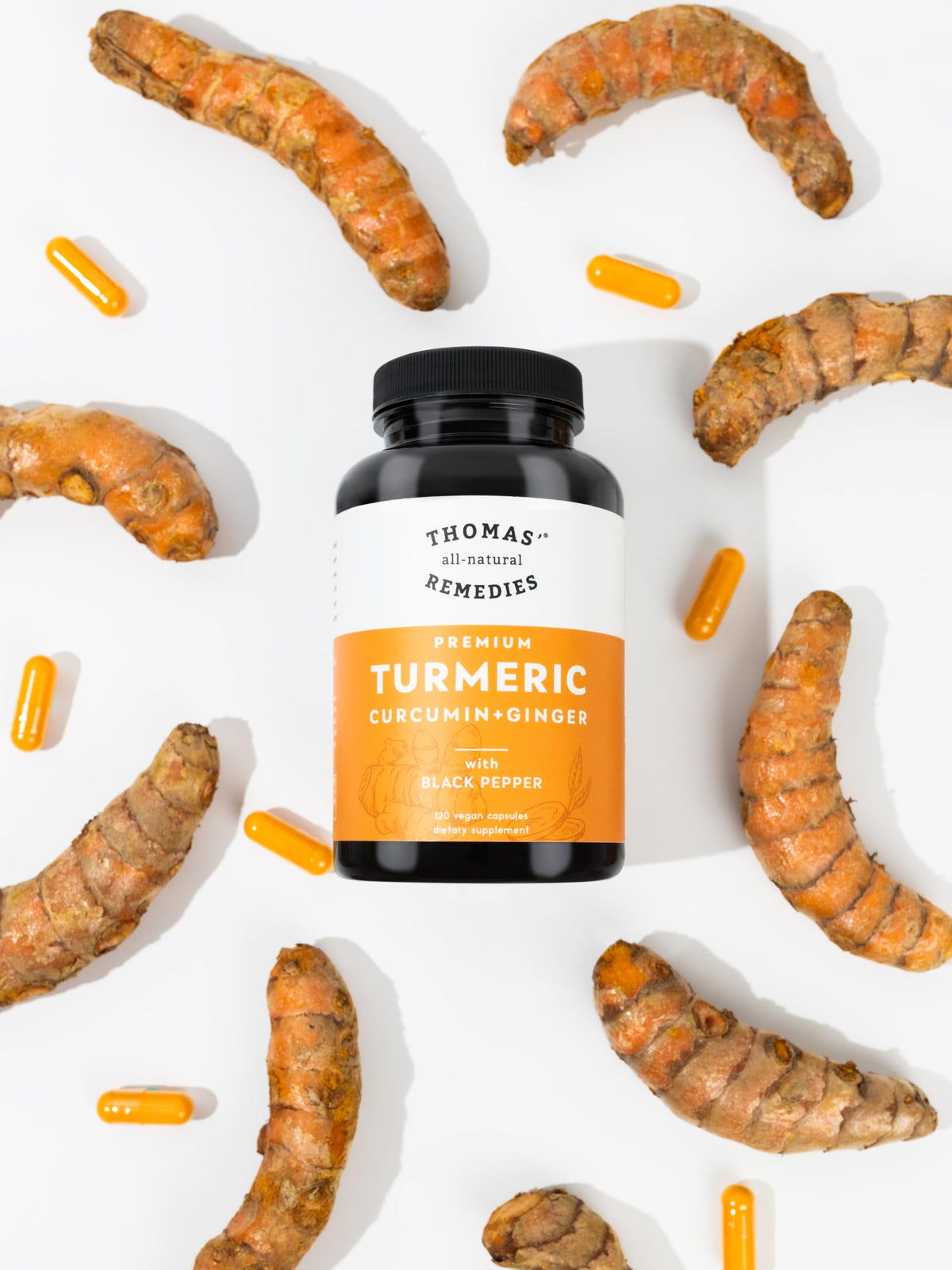 Complément alimentaire Curcuma et Gingembre Thomas avec ingrédients