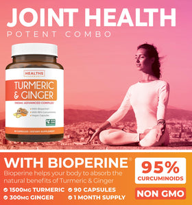 Complément alimentaire Curcuma Gingembre 150mg, étiquette avant