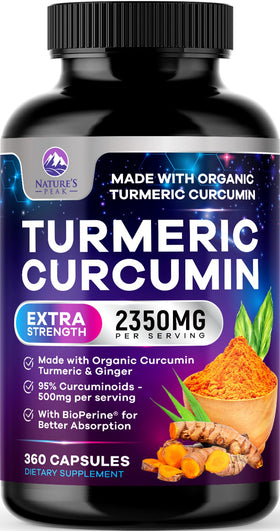 Complément alimentaire Curcuma Nature's Peak 360 capsules vue de face