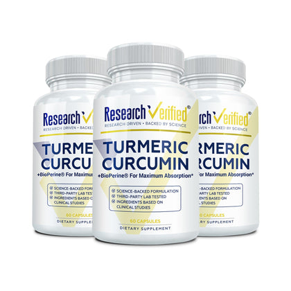 Complément alimentaire Curcuma Research Verified, boîte de 60 capsules végétales