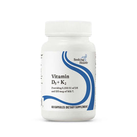 Complément Alimentaire D3 + K2 Seeking Health 60 capsules vue de face