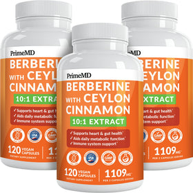 Complément alimentaire de berbérine 21-en-1 PrimeMD avec cannelle de Ceylan