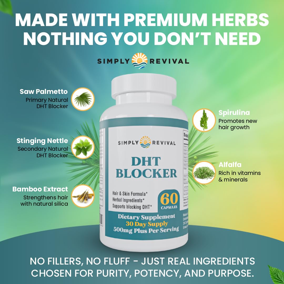 Complément alimentaire DHT Blocker Simply Revival avec des capsules