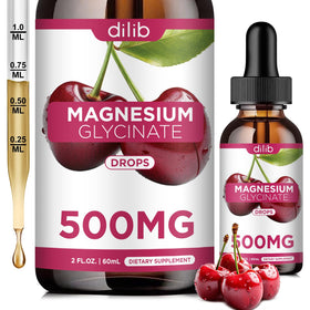 Complément alimentaire dilib magnésium glycinate 500mg en gouttes, vue avant