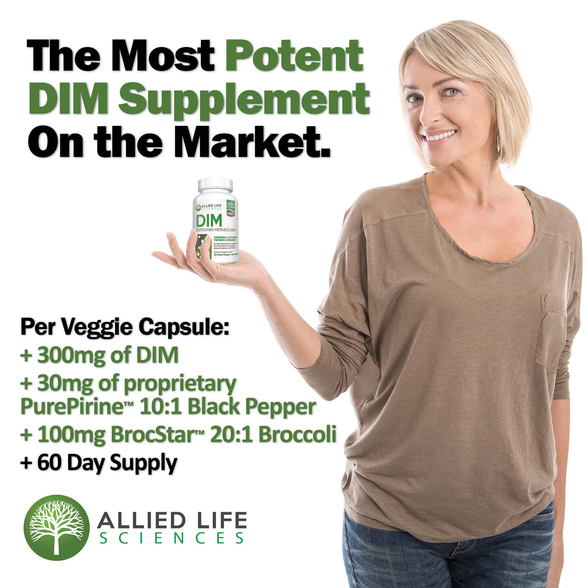 Complément Alimentaire DIM 300 mg Capsules Végétales - Arrière