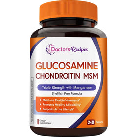 Complément alimentaire Doctor's Recipes Glucosamine 1800 mg 240 tablettes avant