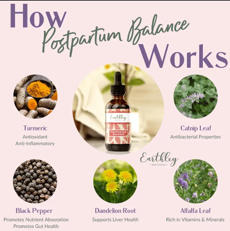 Complément alimentaire Earthley Wellness Postpartum Balance 136g sur une table