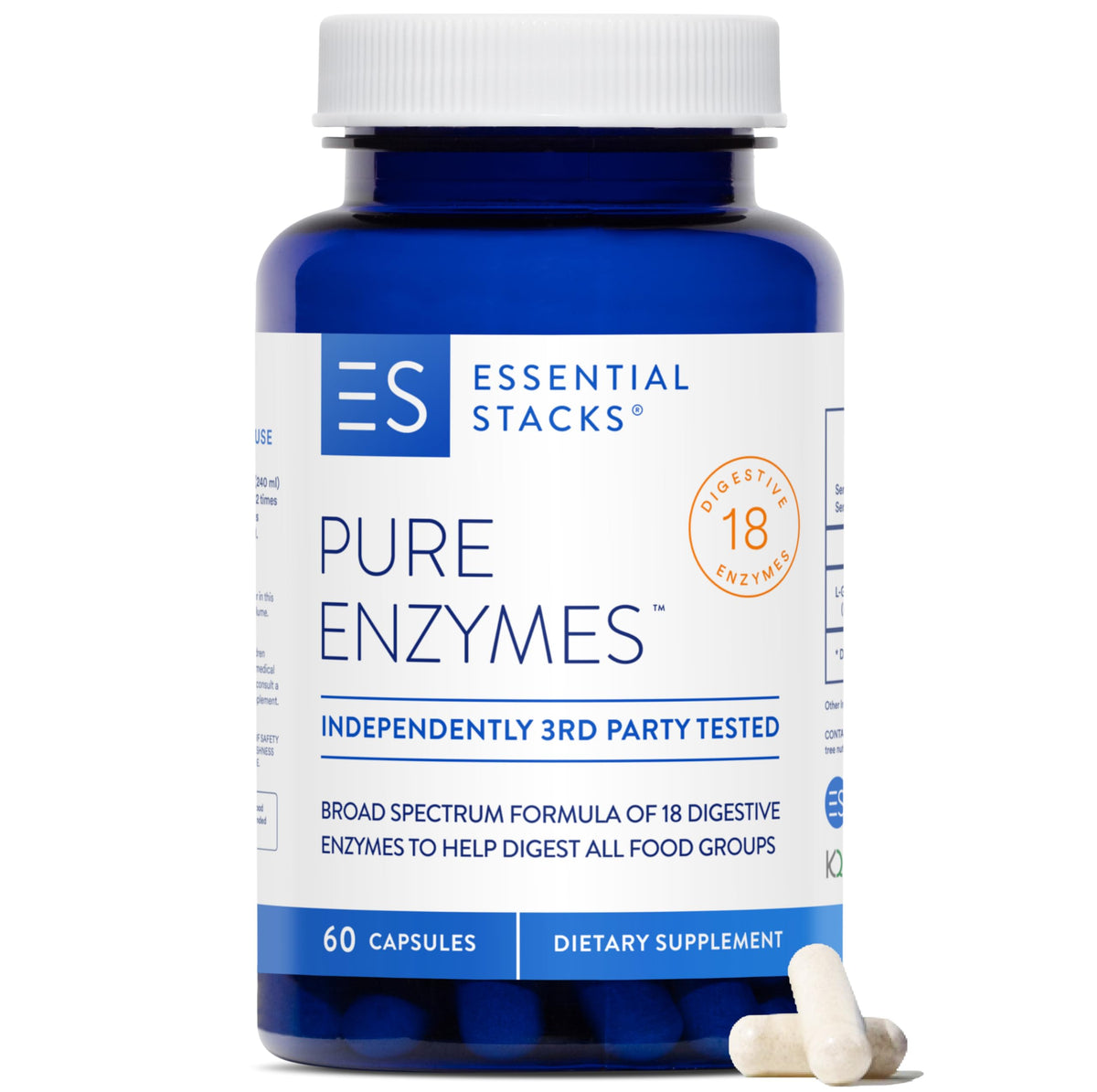 Complément alimentaire Essential Stacks 18 enzymes vue de face