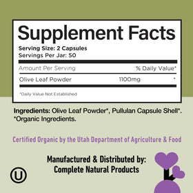 Complément alimentaire Extrait de Feuille d'Olivier 550mg
