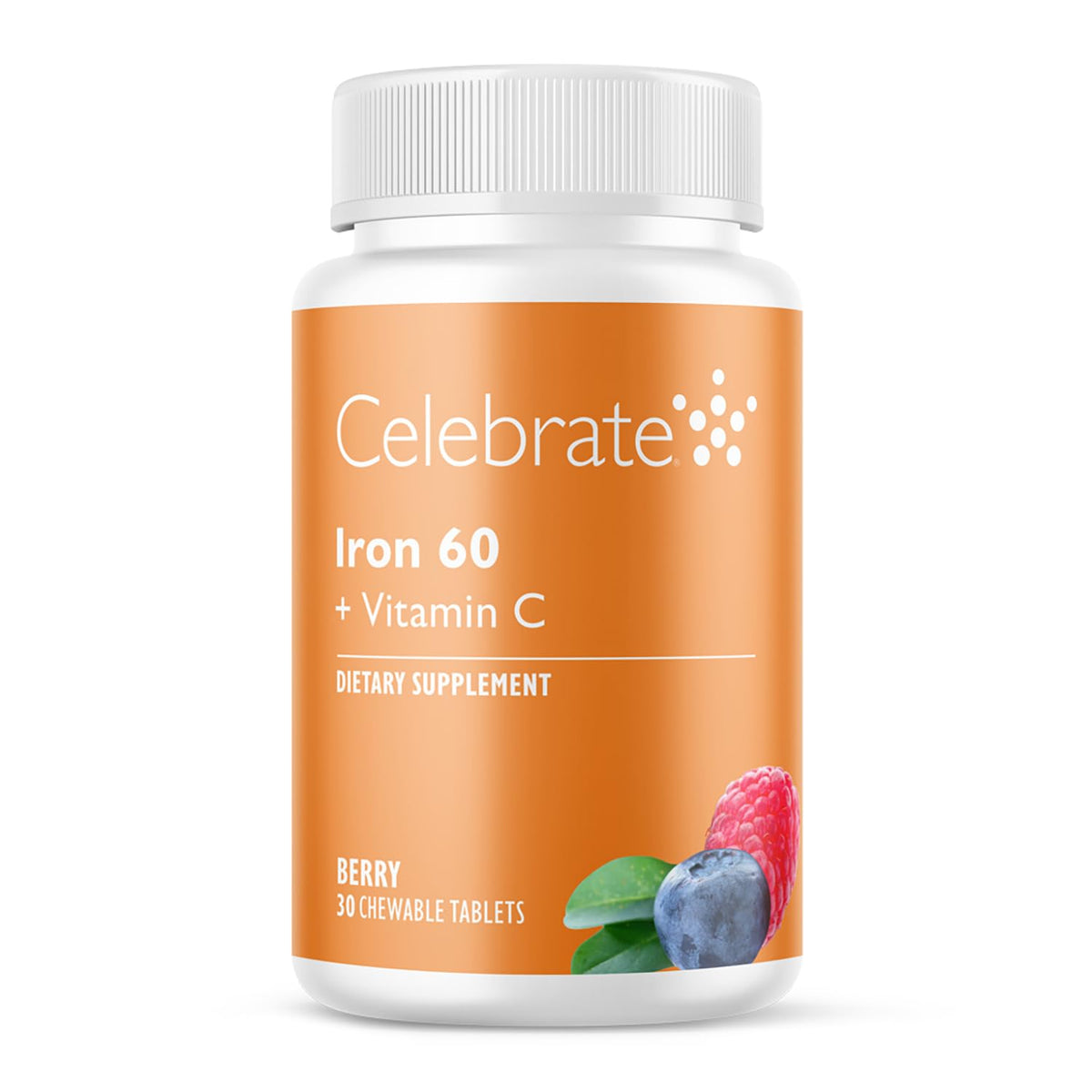 Complément alimentaire Fer 60mg avec Vitamine C - Celebrate, boîte de 30 comprimés