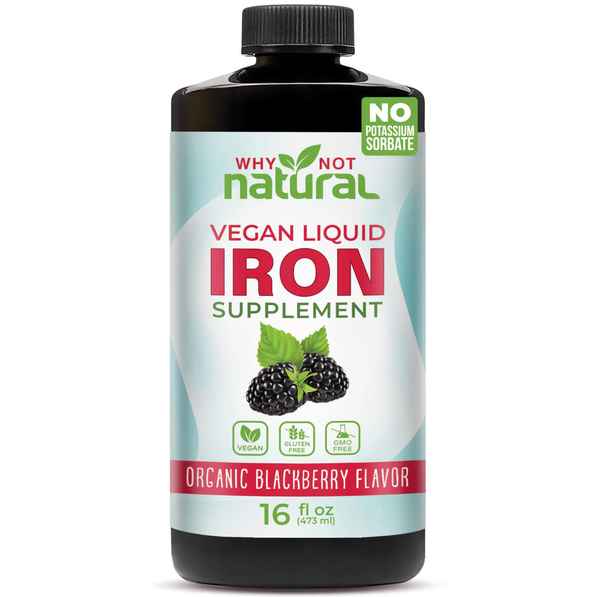 Complément alimentaire fer liquide Why Not Natural 473 ml saveur mûre