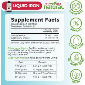 Complément alimentaire fer liquide Why Not Natural sur une table