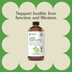 Complément Alimentaire Foie 12oz de Complete Natural Products, vue arrière de la bouteille