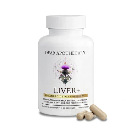 Complément alimentaire Foie Dear Apothecary vue de face avec emballage