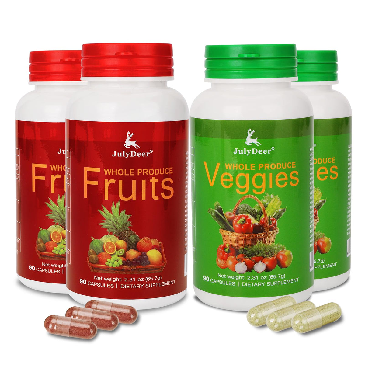 Complément alimentaire Fruits et Légumes JulyDeer devant avec capsules
