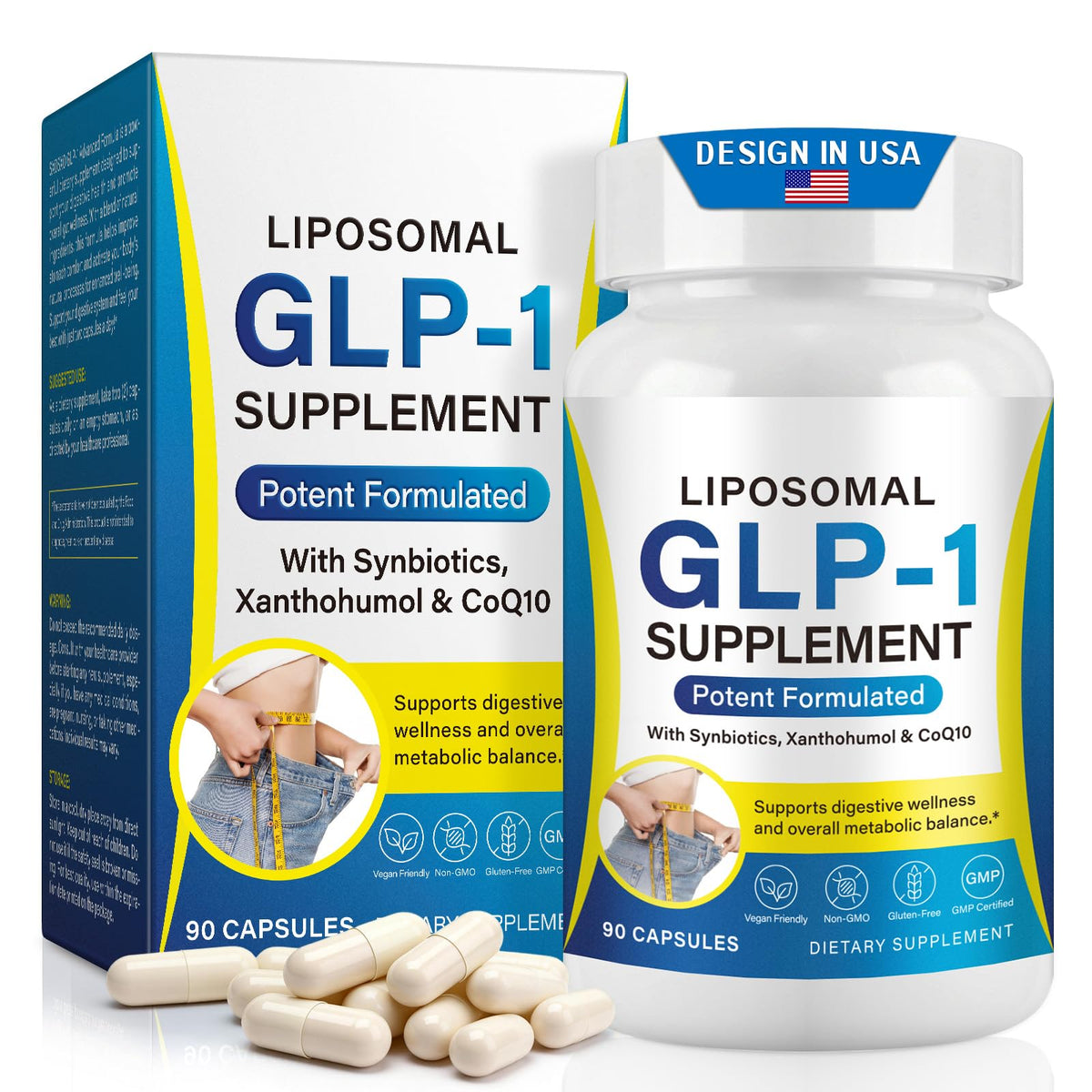 Complément alimentaire GLP-1 d'asusxcli - 90 capsules vue avant
