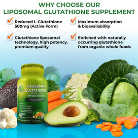 Complément alimentaire glutathion liposomal 500mg de SUPPLEMENTS STUDIO, vue arrière