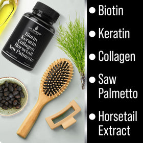Complément alimentaire Hair Thickness Maximizer en gros plan sur les capsules