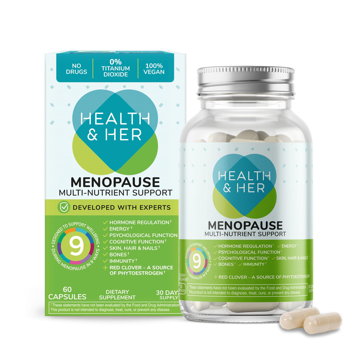 Complément alimentaire Health and Her Ménopause 30 capsules vue de face