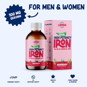 Complément alimentaire Hematex, fer liquide framboise, vue de côté