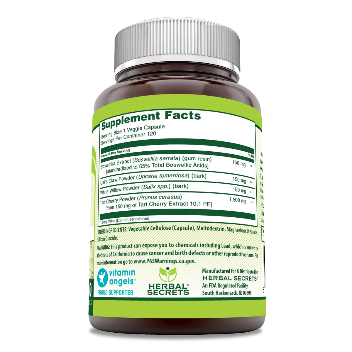Complément alimentaire Herbal Secrets 1950 mg avec ingrédients visibles