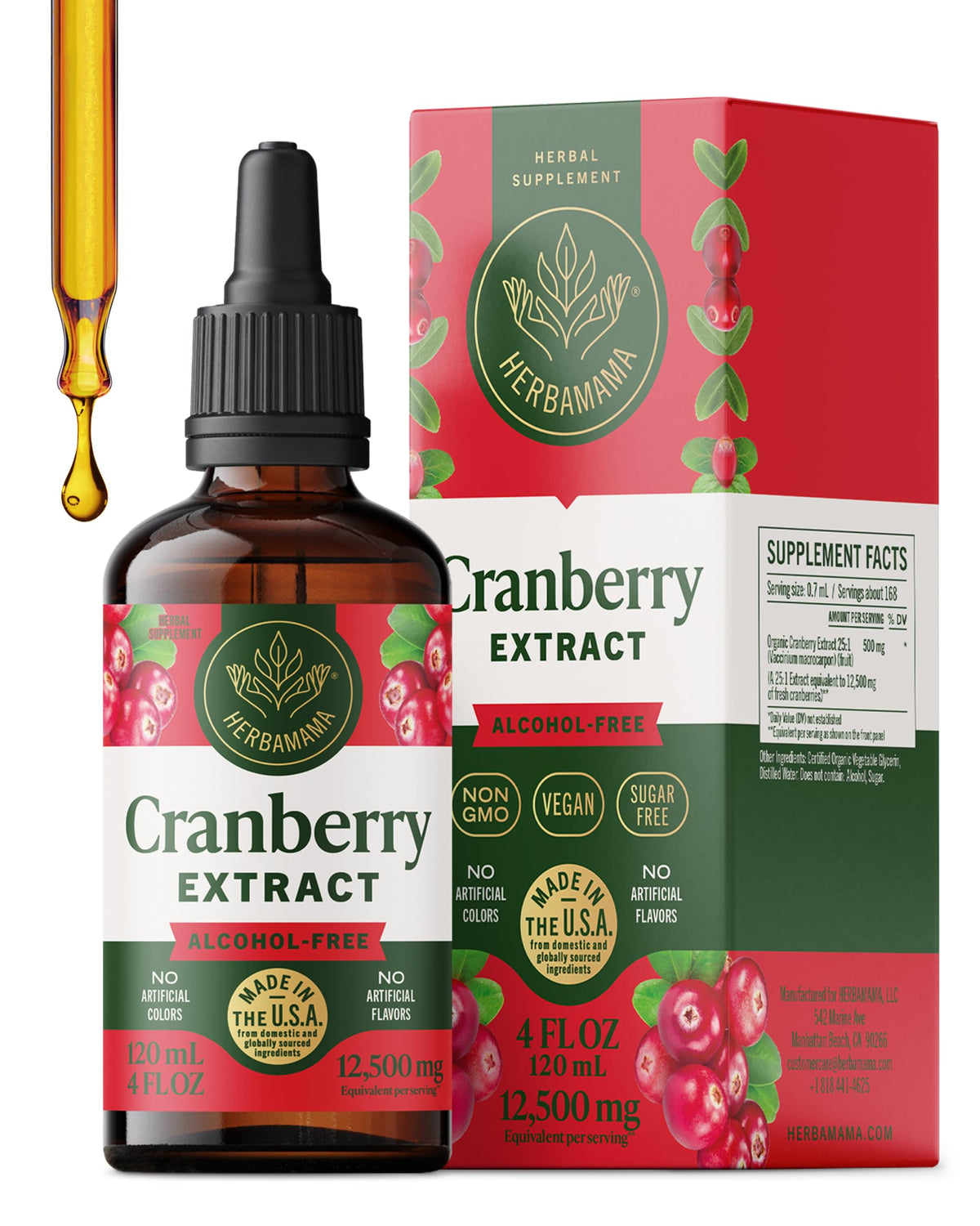 Complément alimentaire HERBAMAMA Cranberry 281g vue avant