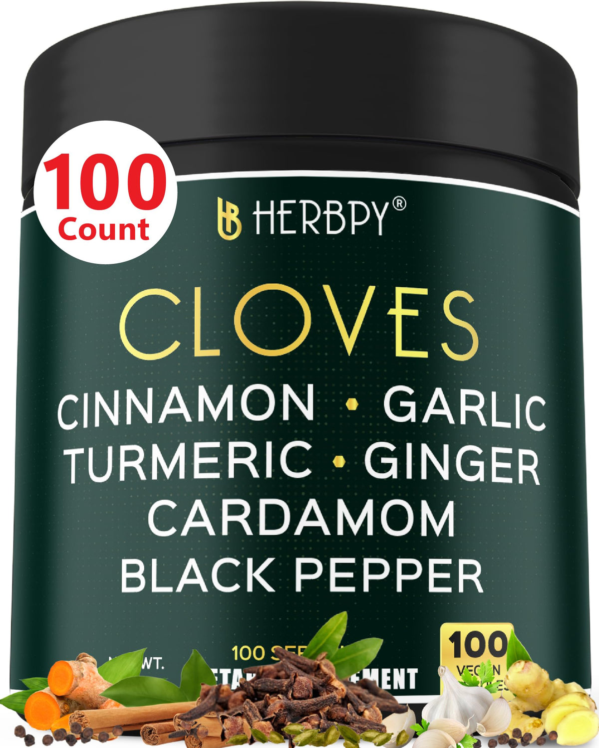 Complément alimentaire Herbpy 7 en 1 500 mg capsules vue de face