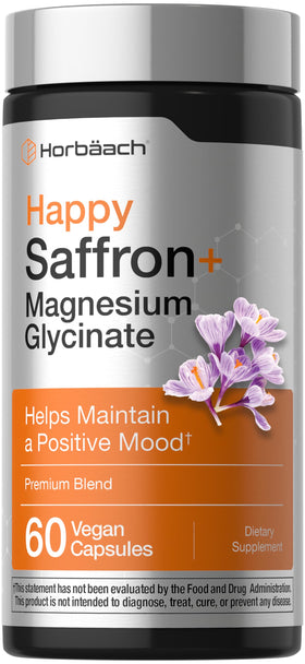 Complément alimentaire Horbäach Safran 60 capsules végétales vue de face