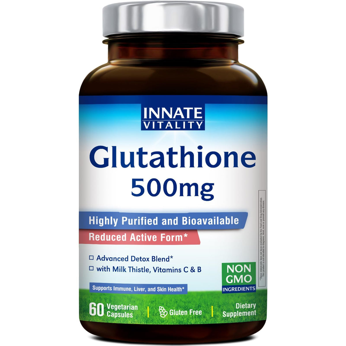 Complément alimentaire Innate Vitality Glutathion 500mg, vue de face