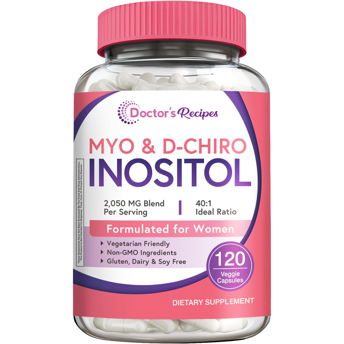 Complément alimentaire Inositol Doctor's Recipes 120 capsules vue de face