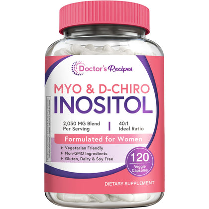 Complément alimentaire Inositol Doctor's Recipes 120 capsules vue de face