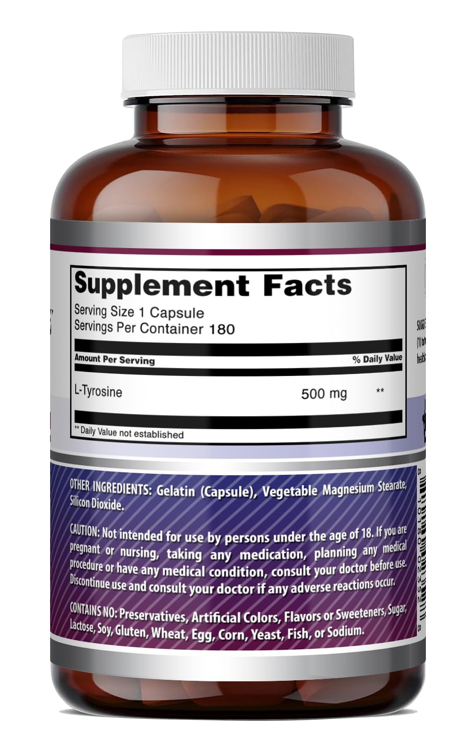 Complément alimentaire L-Tyrosine 500 Mg d'Amazing Nutrition